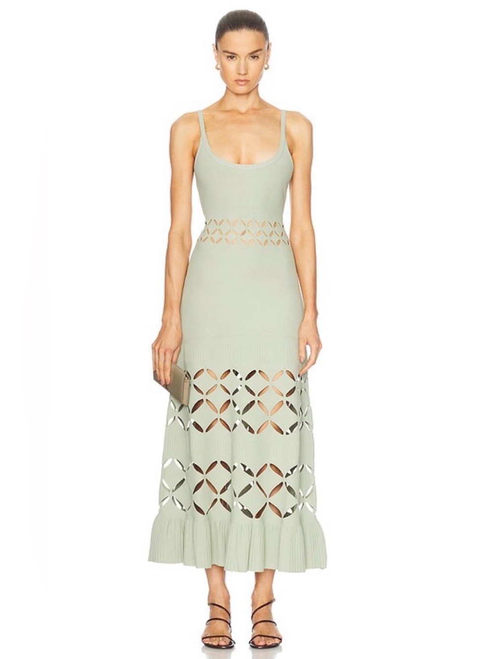 Alexis Elayne Cutout Knit Maxi Dress in Sage